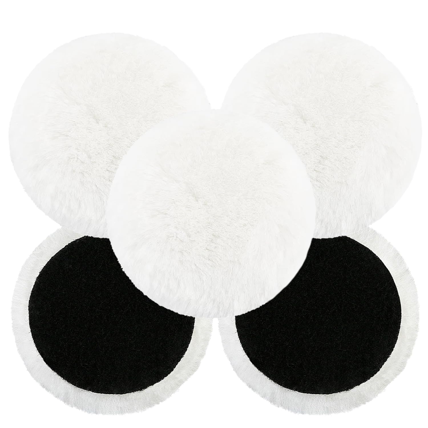 Disco de Pulir de Lana 150mm (6 Pulgadas), Almohadilla de Pulido para Taladro y Pulidora DA, Esponja de Lustrado para Pintura de Coche, Encerado, Lijado, Muebles