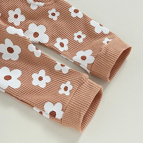 Newborn Infant Baby Girl Clothes Set Sweatshirts Tops Pants Toddler Girl Outfits Gifts 3 6 9 12 18 24 Months (Khaki-Knitted, 12-18 Months)