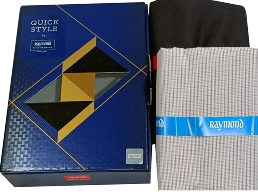 raymond fabrics Raymond Quick Style Men's Cotton Fabric Set, Checkered Pattern, Premium Formal Wear Collection (Multicolor)-picture-38