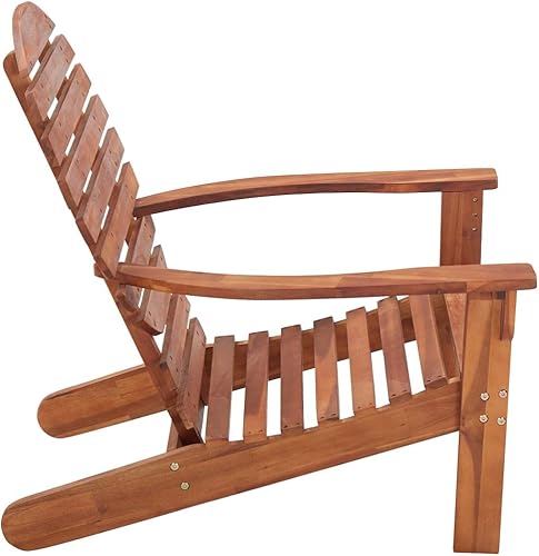 Miniatura 4 de Garden Chair Natural Wood Solid Acacia Wood Standard, Sturdy Adirondack Lounge Seat for Patio, Deck, Porch, Outdoor Furniture Outdoor Accessories