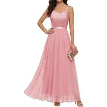 DRESSTELLS 2026 Womens Formal Wedding Guest Lace Chiffon Maxi Dress