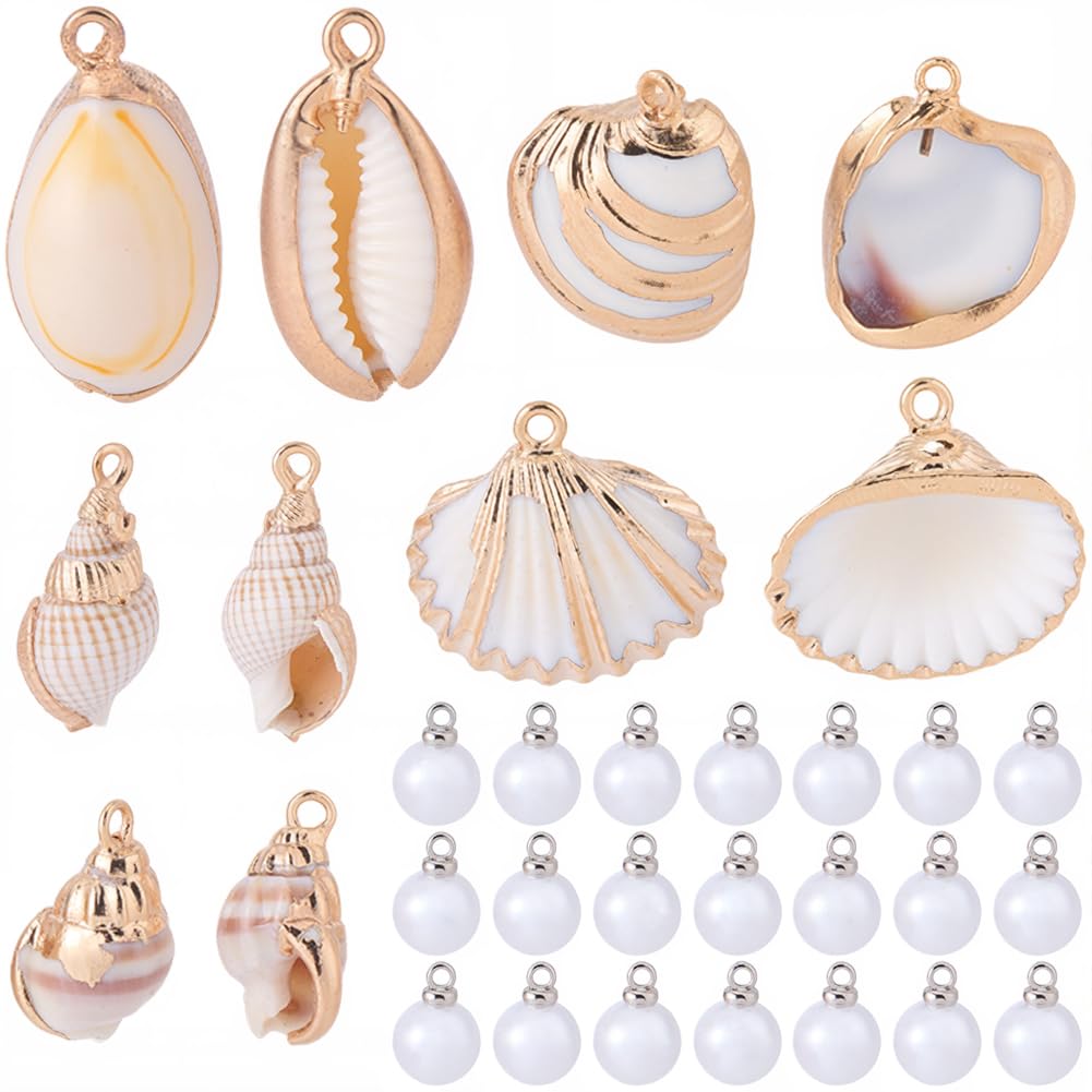 Pendentifs coquillages spirale dorés pour vos bijoux de vacances d'été
