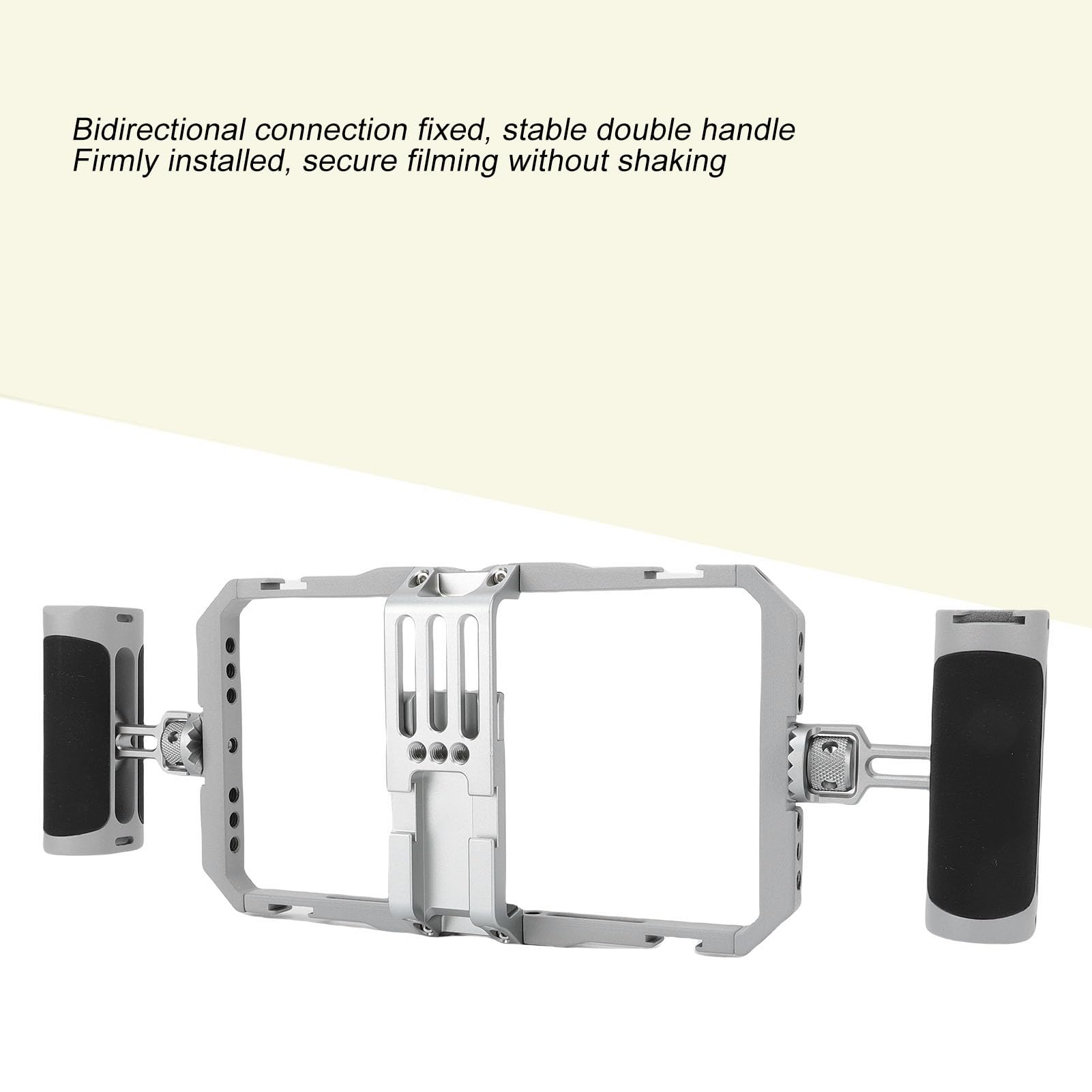 Garsent Gabbia Video per Telefono, Kit Video per Smartphone con Doppia Impugnatura in Silicone, Custodia Cinematografica per Telefono con Espansione Multiinterfaccia per Videomaker,