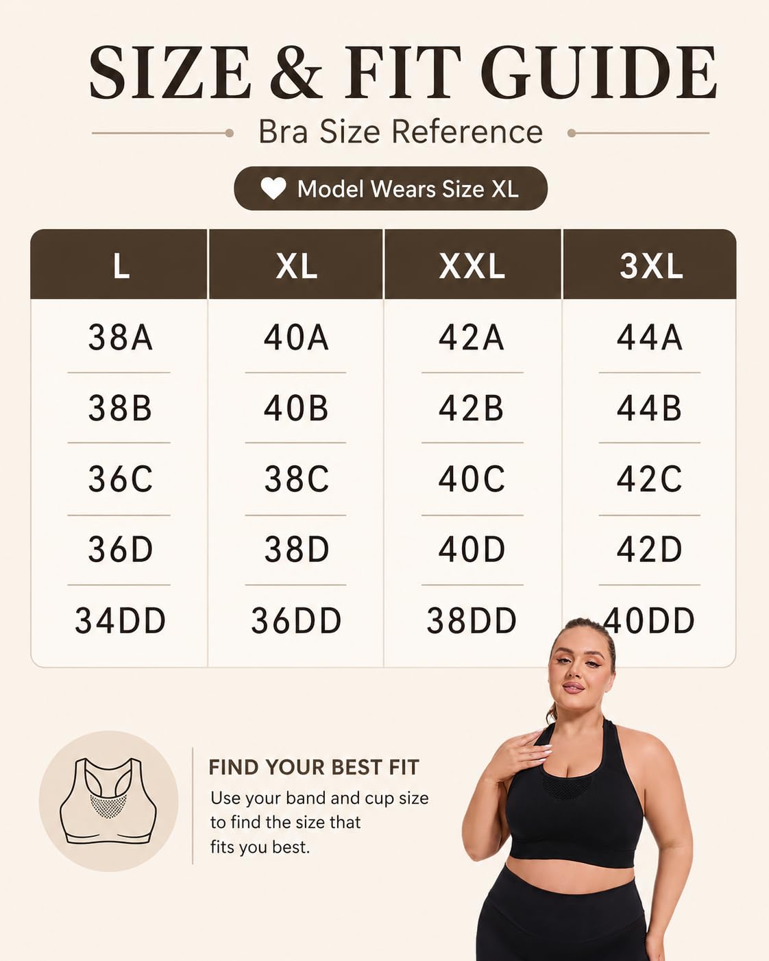 FANCMISTERY Brasier deportivo de talla grande para mujer, con espalda cruzada, sin varillas, acolchado, para yoga, senderismo, ciclismo