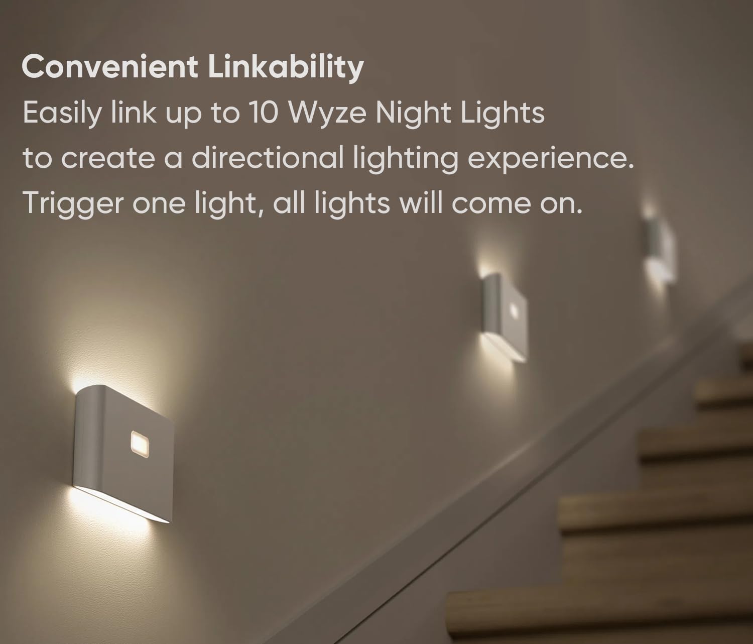 Wyze Lifestyle - Luces nocturnas recargables con sensores de movimiento y de anochecer, luz blanca cálida y suave para baño, pasillo, enlazable, montaje magnético, paquete de 9