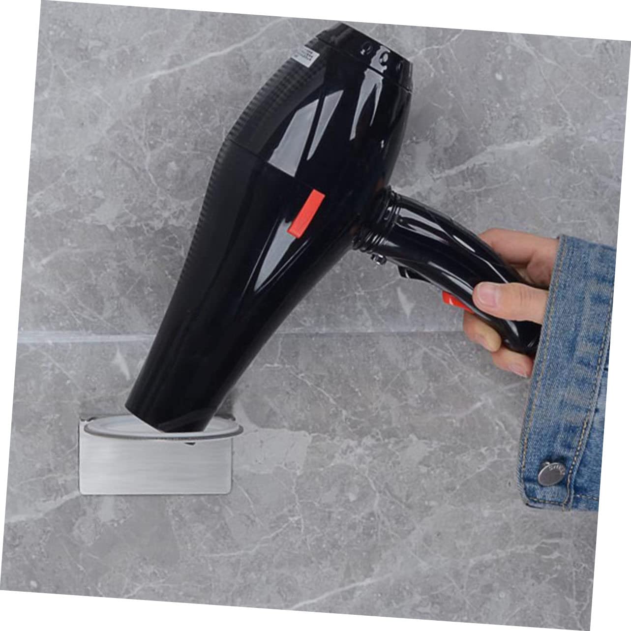 Cabilock 3 Piezas 304 Soporte para Secador De Pelo Gabinete De Almacenamiento del Fregadero Cepillos para Alisar El Cabello Montado En La Pared Bandeja De Almacenamiento Acero Inoxidable
