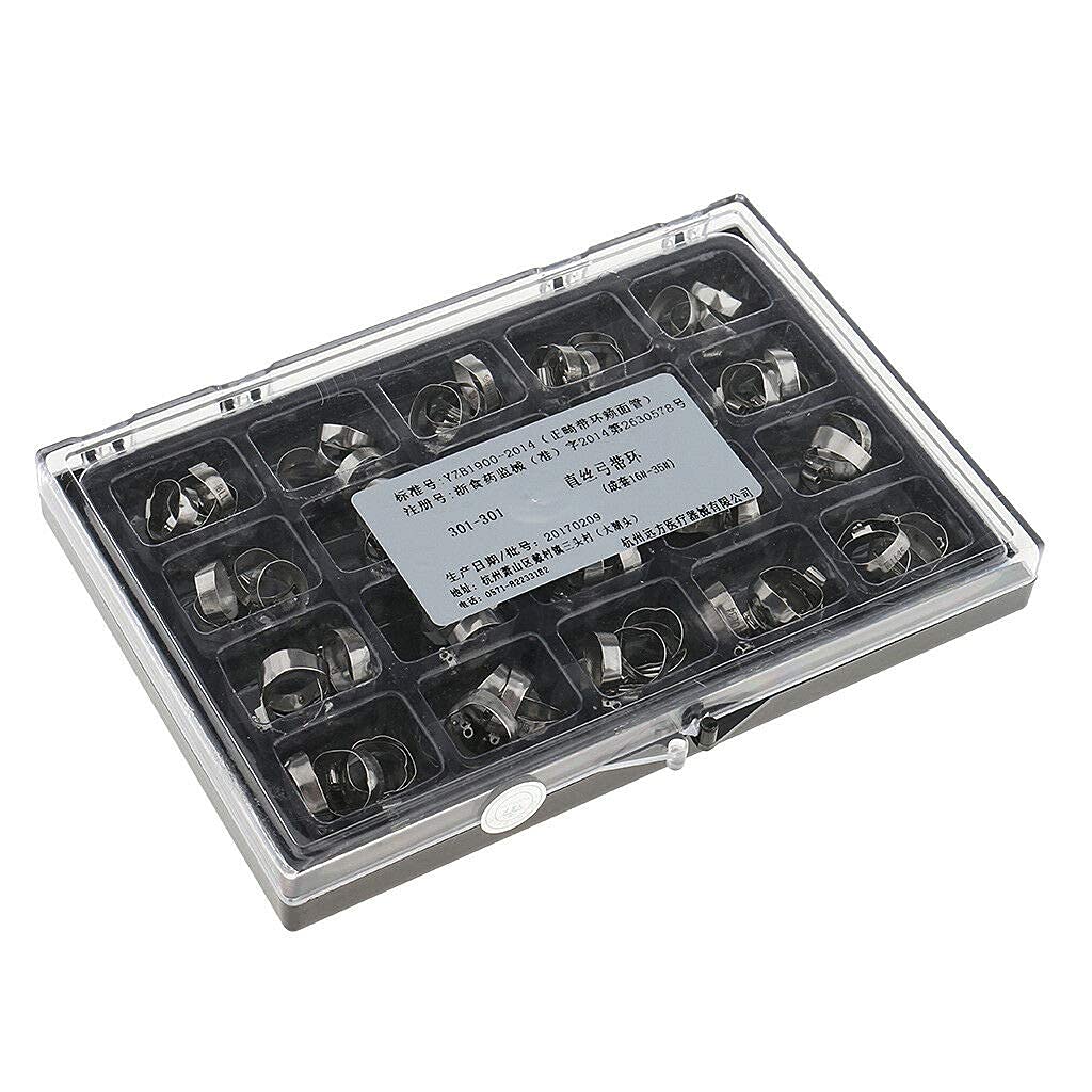 Ubersweet® Imported Dental Orthodontic Molar Bands Roth 16#-35# and Non-Convertible Buccal Tubes