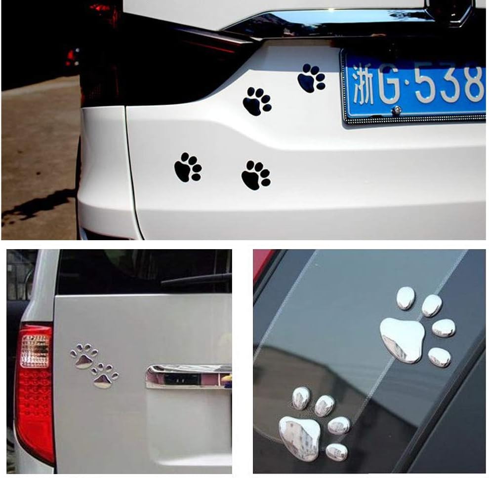 Amazon Co Jp Aliclia 3d 立体 シール 肉球 ステッカー 犬 ネコ 足跡 エンブレム 黒 シルバー 2枚セット 黒 文房具 オフィス用品