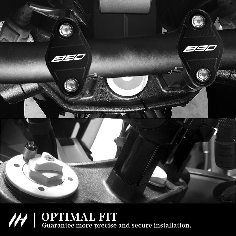 Motorcycle Handlebar Risers For 890 Adventure 2020-2023 890 Adventure R 2020-2025 52mm CNC Precision Machined for 28mm Bars Enhanced Comfort & Control Accessories (Black)