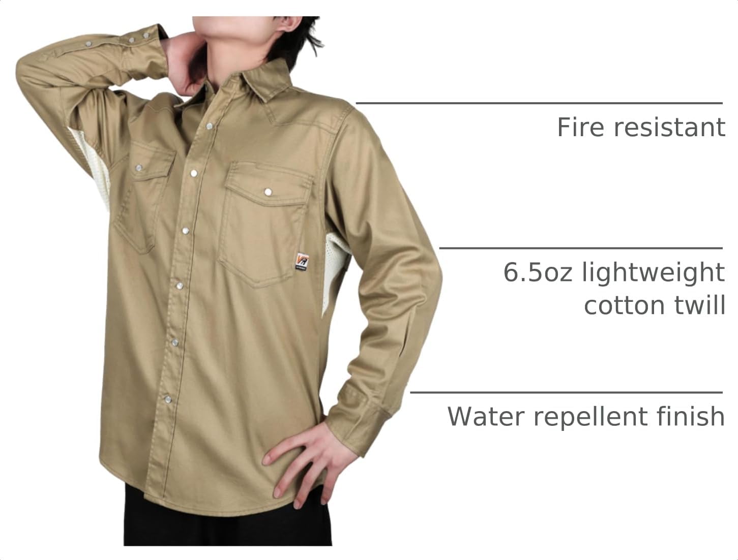 VATRENUS FR Shirt for Men 6.5oz Breathable Vented Mesh Back &Underarm Shirt