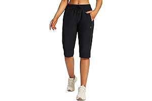 BALEAF Women's 15" Long Shorts Below the Knee Capri Hiking Cargo Shorts...