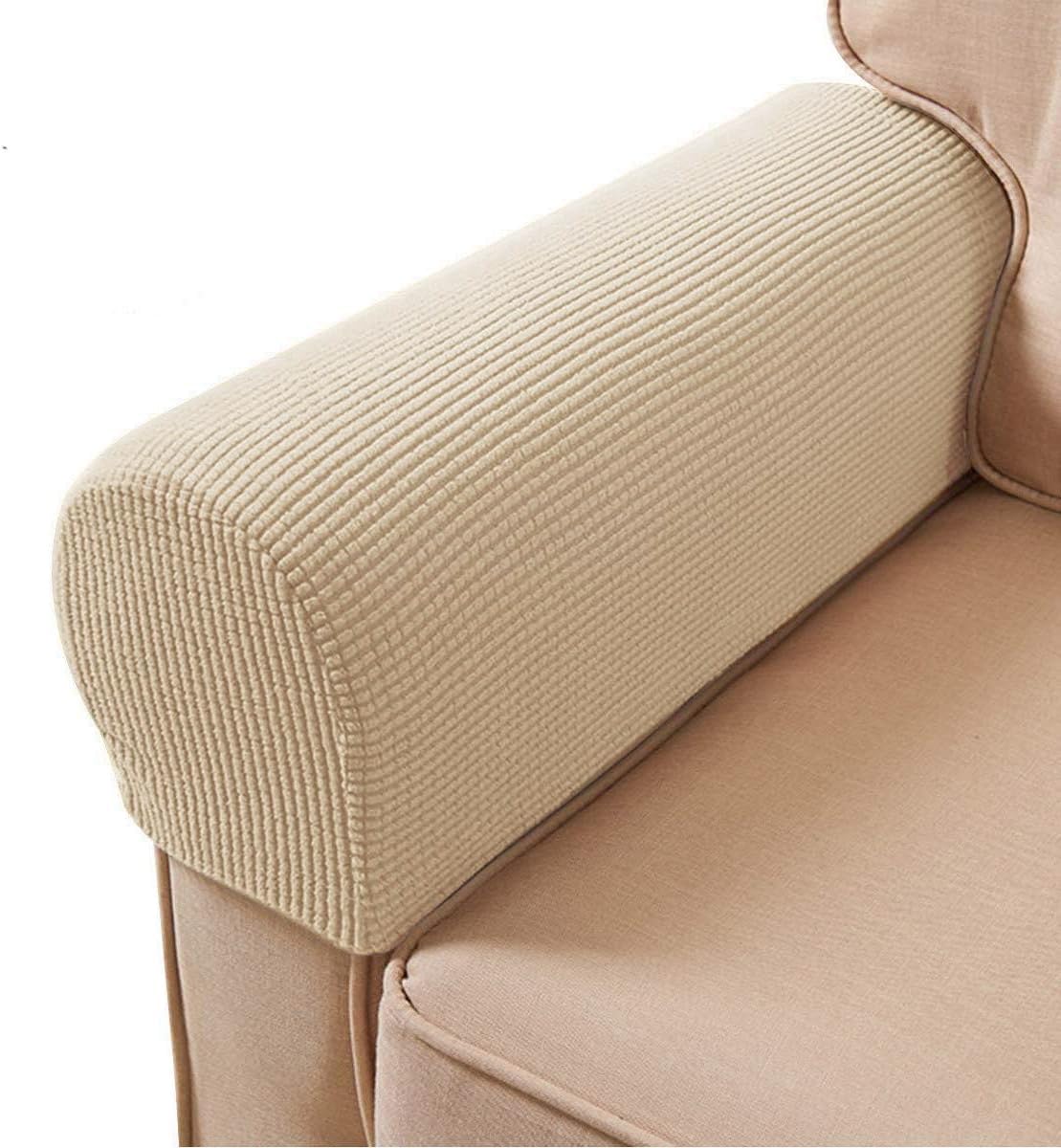 Armrest Chair Covers, Sofa Couch Arm Rest Cover, Set of 2 (Light Khaki)