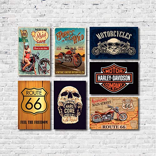 Kit Placas Decorativas Moto Mdf - 7 Placas