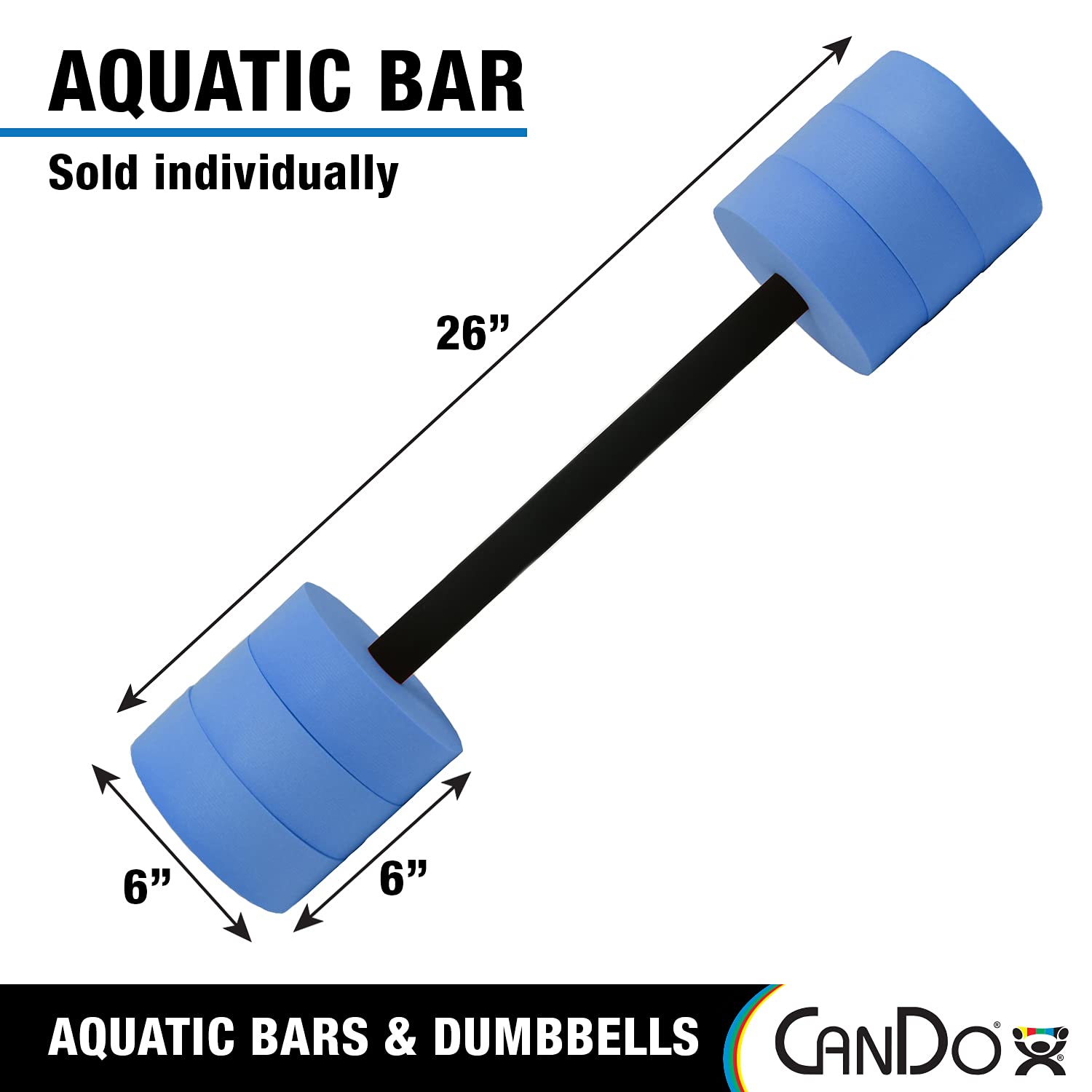 CanDo Aquatic Swim Bars and Dumbbells for Learning to Swim, Hydrotherapy, Swimming, Water Aerobics, Rehab, Swim Lessons, Pool Fitness