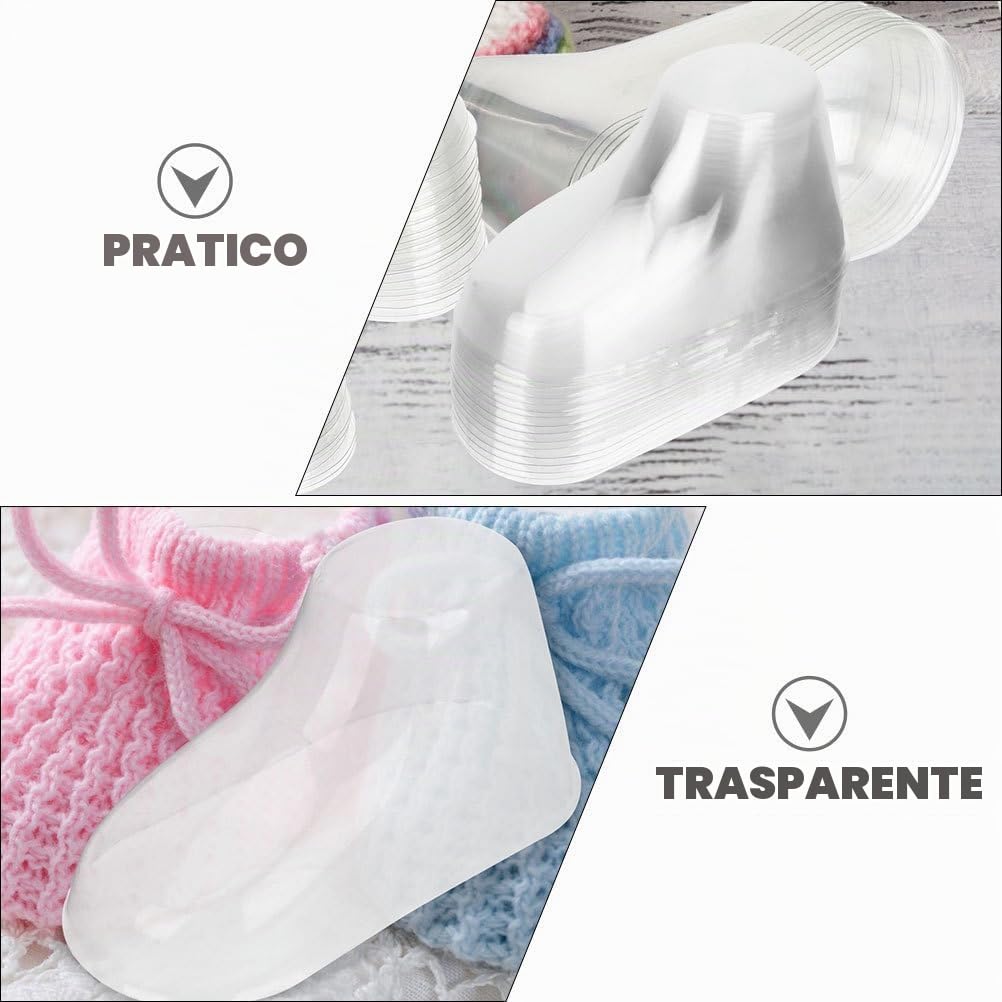 Amosfun Modello Di Piedini Per Bambini Supporto Per Display Scarpe Da Bambino E Calzini Forma Trasparente Per Stivaletti E Scarpine Neonata Per Negozio E Casa 100 Pezzi