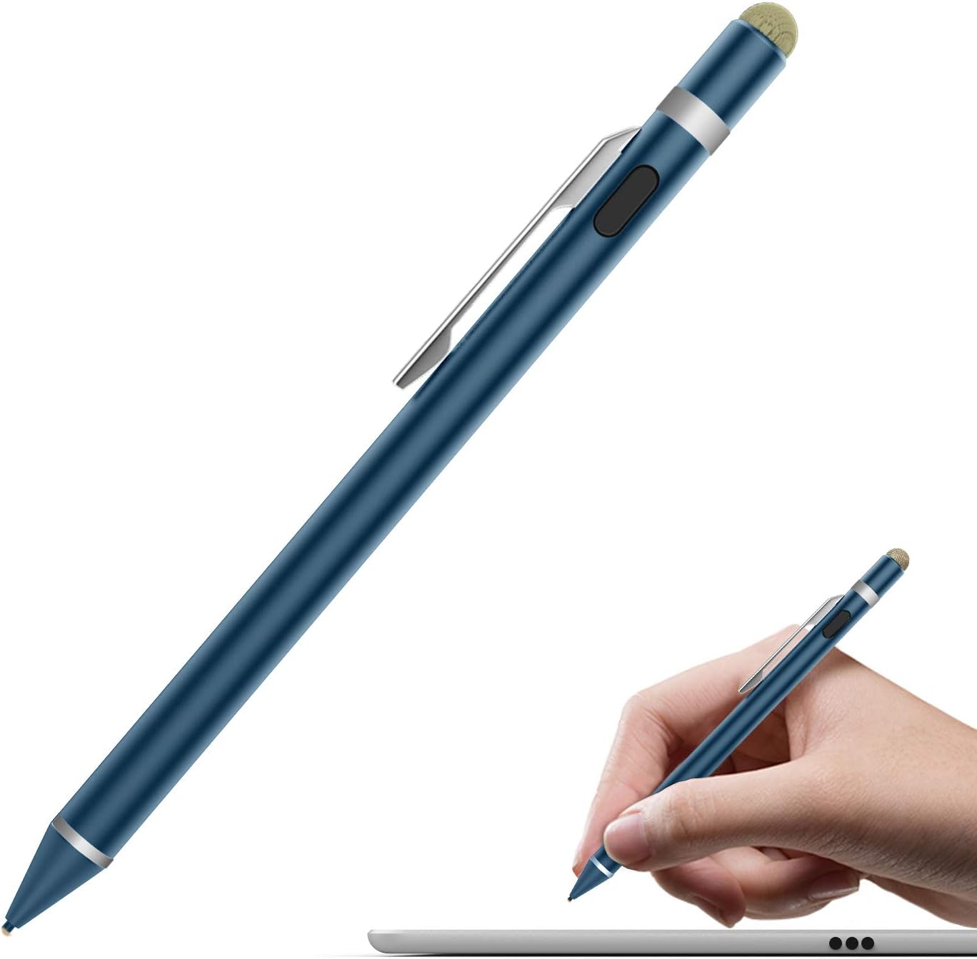 MoKo Universal Active Stylus Pen, Capacitive Fine Point Touch Screen Tablets Stylus Pencil Fit with Apple iPad, iPad Mini/Air/Pro, iPhone, Samsung Galaxy, Touchscreen Devices & Smartphones - Indigo