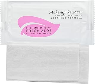 Fresh Aloe Makeup Remover Wipe for Hotel, AirBnB, VRBO, Vacation Rental (Case of 50)