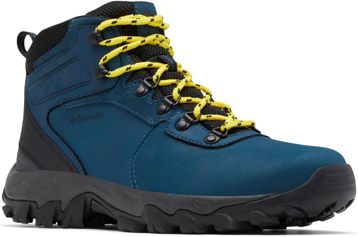 Columbia Men's Newton Ridge Plus II Waterproof Hiking Boot Shoe, Petrol Blue/Black, 12