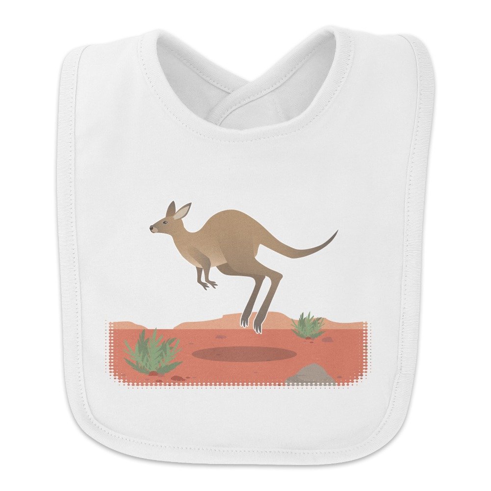 Kangaroo Hopping in the Australian Outback Baby Bib