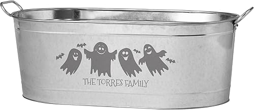 Miniatura 28 de Let's Make Memories Tina personalizada para bebidas – Cuenco de dulces con soporte para dulce o truco – Decoración de fiesta de Halloween – Trick or