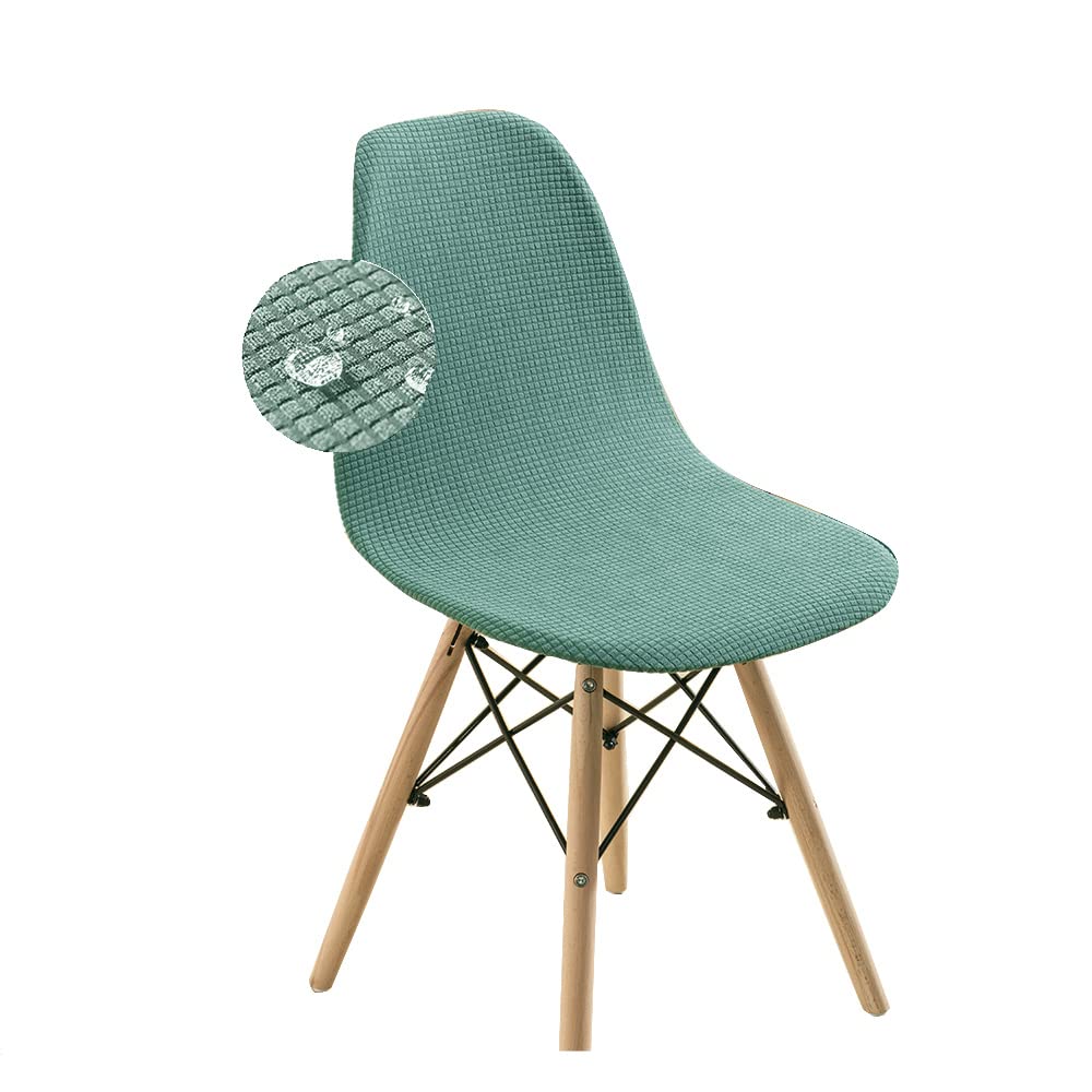 Highdi Matcha Green Stretch Dining Chair Covers Water-Repellent Jacquard Scandinavian Shell Chairs Covers, Removable Washable Armless Chair Slipcovers For Bedroom, Living Room, Lounge