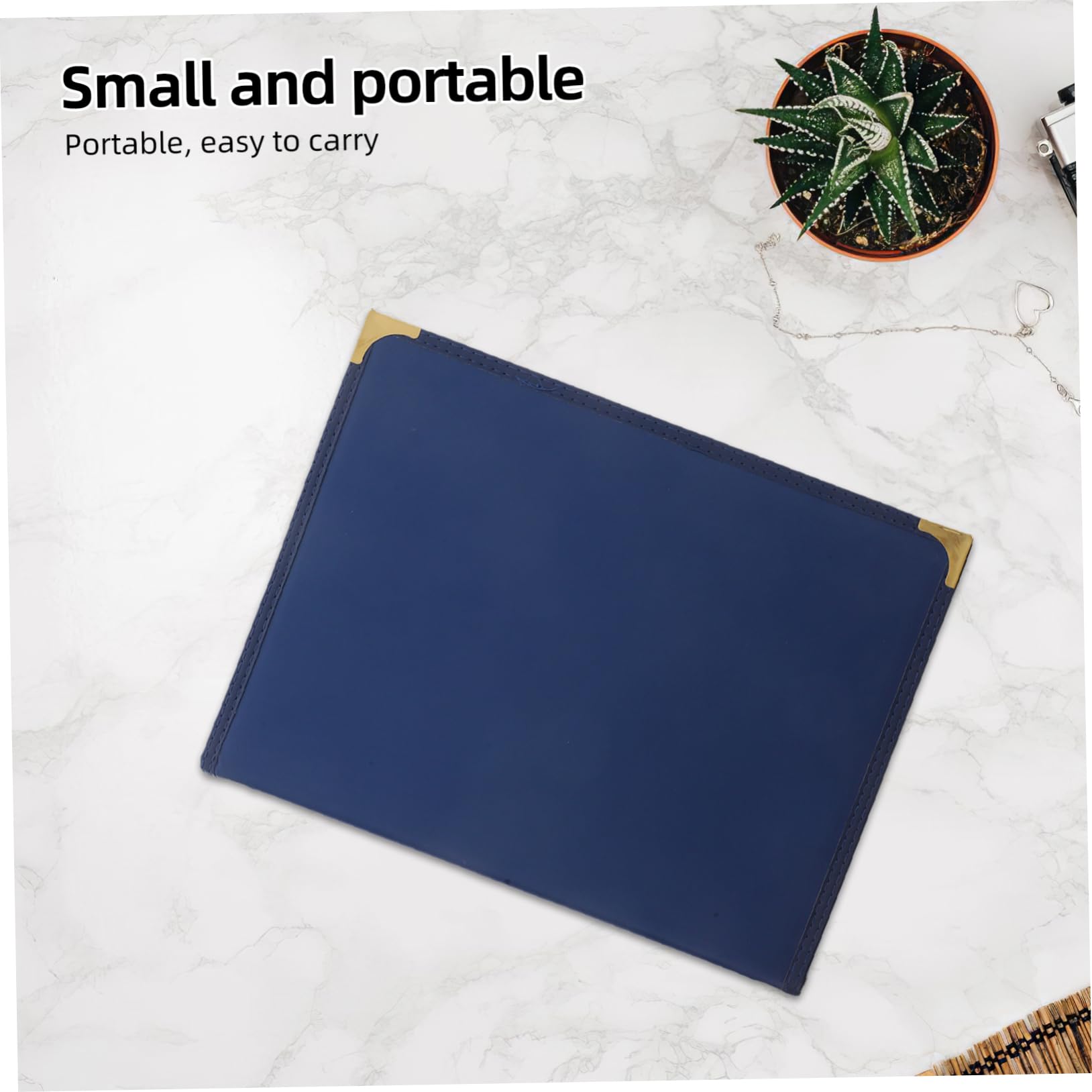 Portamenús para Restaurante de 4 Páginas, 2 Piezas, Pu/pvc Azul | Fundas Transparentes, Uso en Bares y Comedores, Estilo Clásico y Simple, Limpieza Sencilla