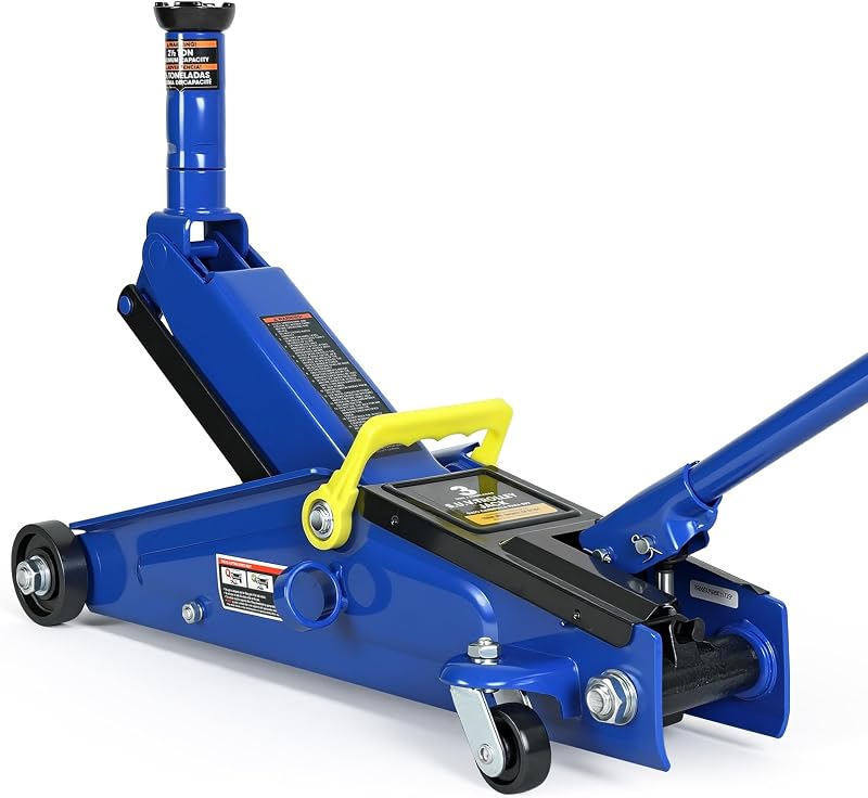 Jack Boss Gato hidráulico de piso de 3 toneladas, gato de auto de capacidad de 6000 libras, rango de elevación de 5,8 a 21 pulgadas, gato elevador de servicio portátil para autos, SUV, camiones, azul