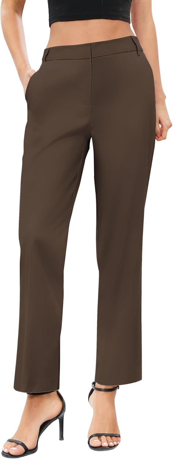 Urban CoCo Women's Elastic Waisted Work Pants Business Casual Office Pants Trousers with Pockets - Image 3