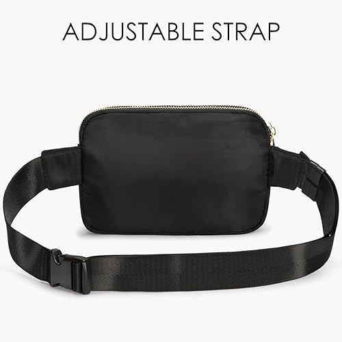 Miniatura 4 de ZORFIN Riñoneras para mujeres y hombres, bolsa para cinturón con 4 bolsillos con cremallera, riñoneras modernas, bolsas cruzadas ligeras con correa