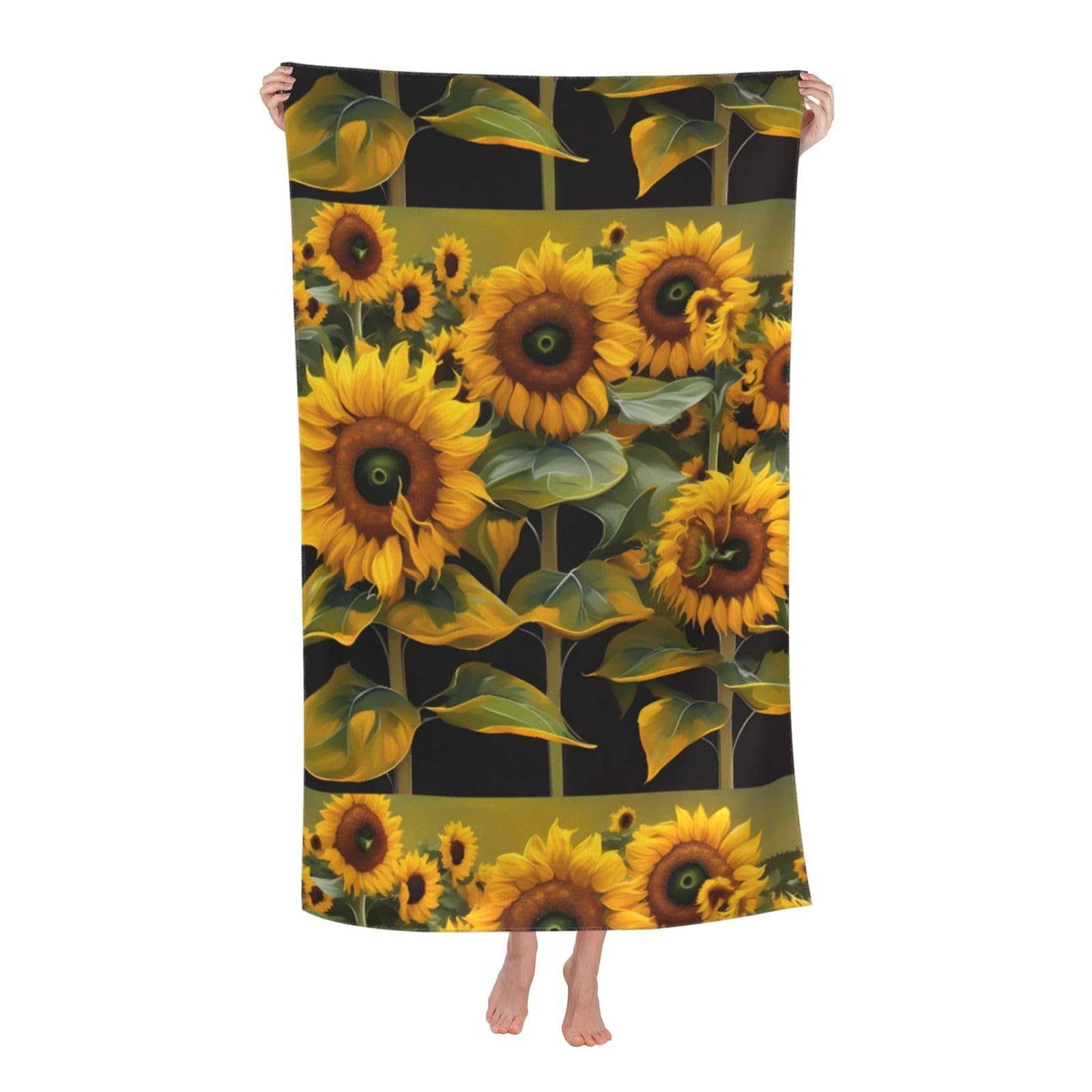 Sunflowers Print Adult Beach Towels,Beach & Pool Towel,Beach Towels,Towels For Camping