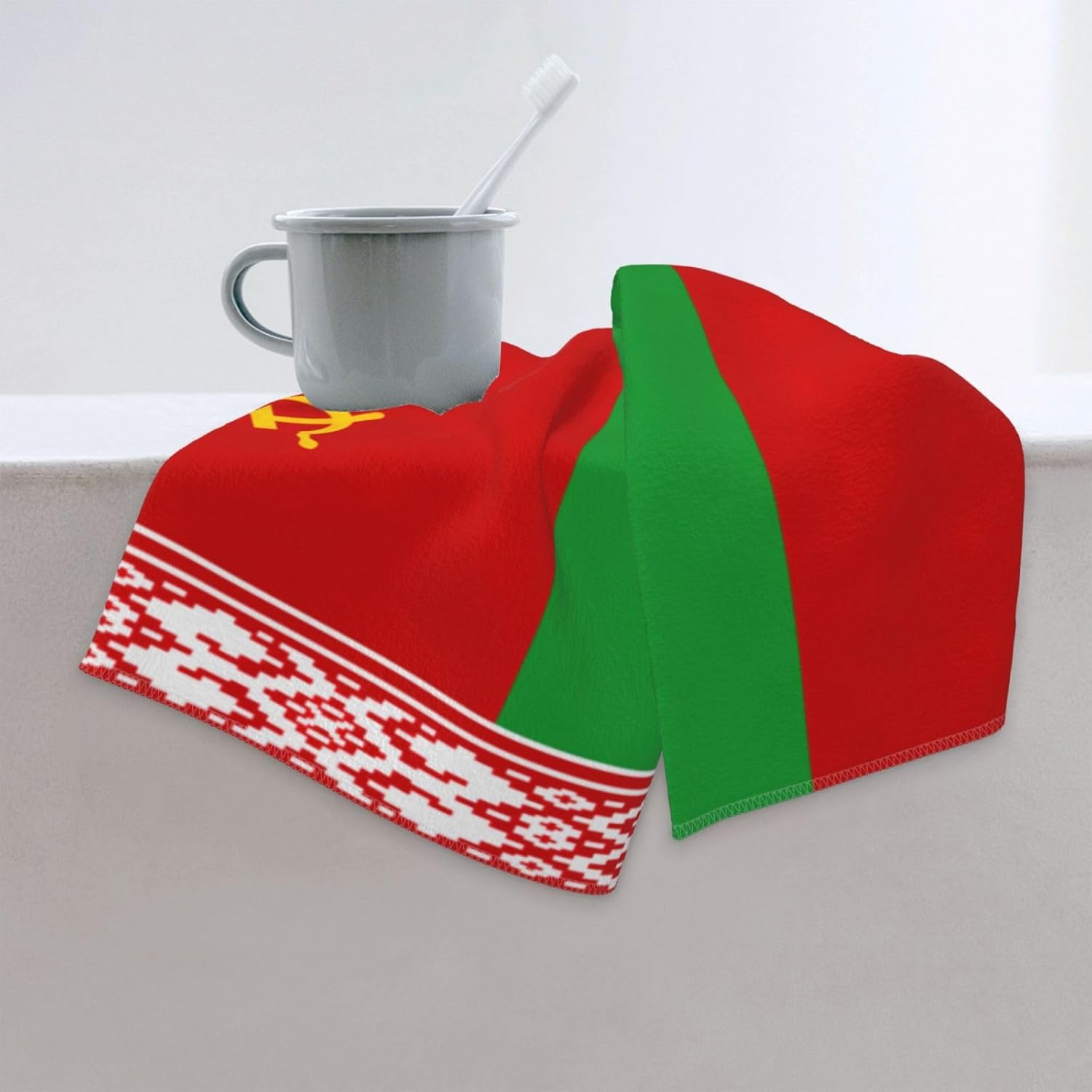Flag of Belarus Print Hand Towels for Kitchen, Decorative Bathroom Towels Decor Farmhouse Cute for Men Women Gifts