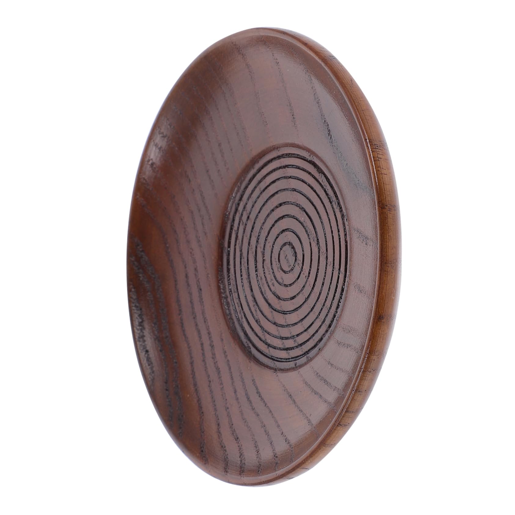 ABOOFAN 1pc Wooden Soy Sauce Dish Round Seasoning Plate for Dipping Skid Design Safe and Unique Shape for Snacks Condiments and Home Decor