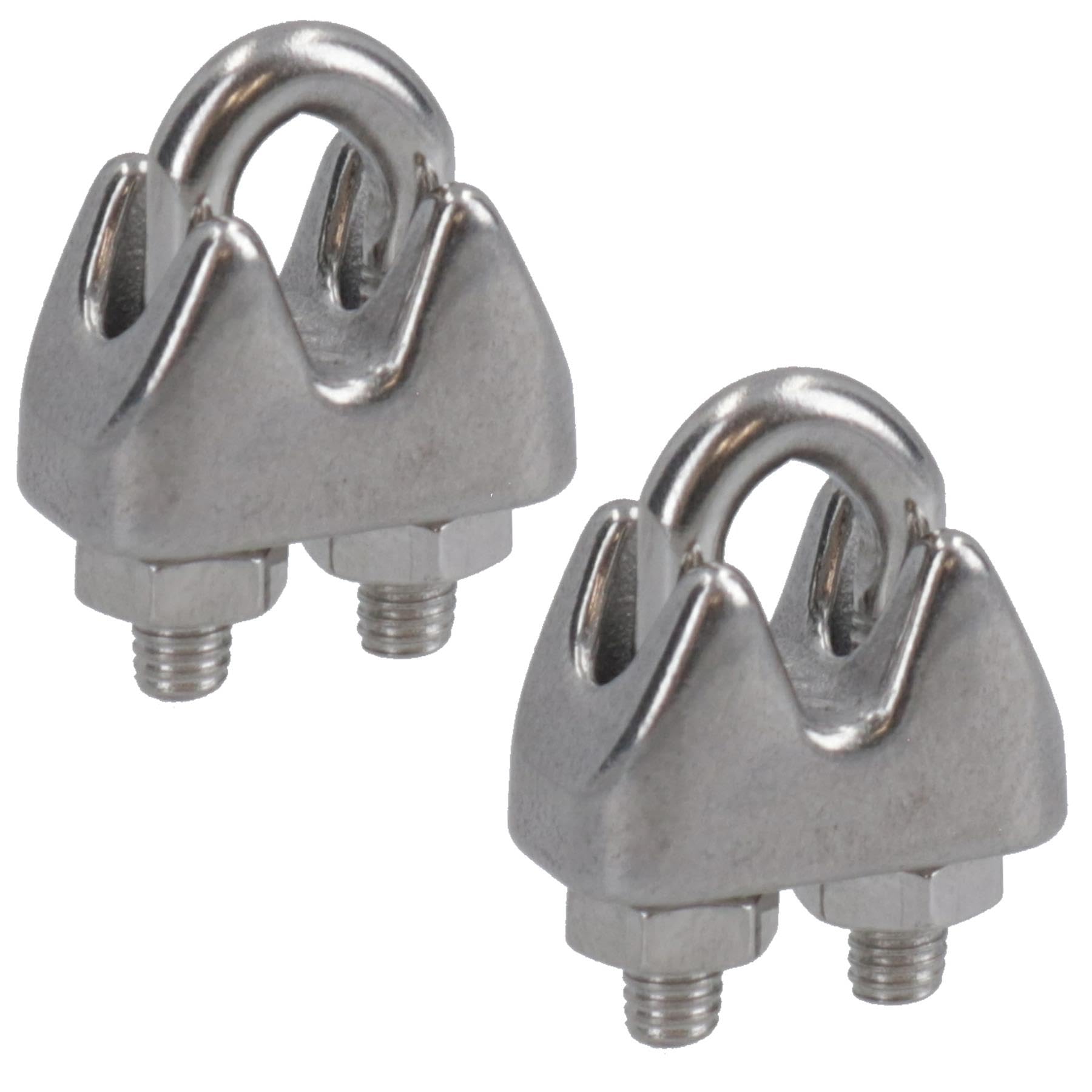 AB Tools 2mm Wire Rope/Cable Grip/Clamp Stainless Steel 316 Marine Grade 2 Pack DK43