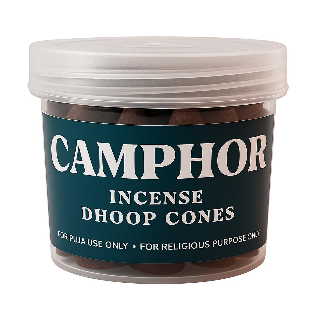 TFS Camphor Dhoop Cones – Natural Camphor-Infused Dhoop for Pooja, Meditation & Aromatherapy | Long-Lasting Fragrance | Chemical-Free | For Spiritual Use
