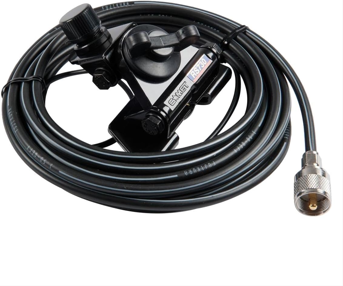 Comet CP-5M Universal RS-730 Adjustable Lip Mount with Pre-Installed Coax Cable for Mobile Antennas NMO and SO-239 Compatible Durable Vehicle Radio Antenna Mounting Solution