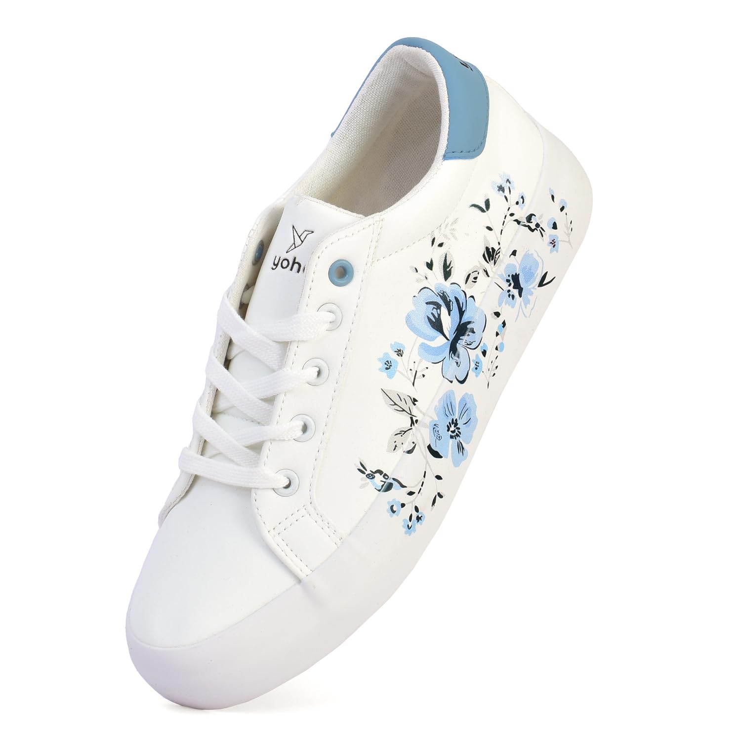 YOHO Daisy Women’s Trendy Floral Printed Casual Chunky Sneakers | Light Blue - UK 7 (B0DCPCCVNL) Amazon Price History, Amazon Price Tracker