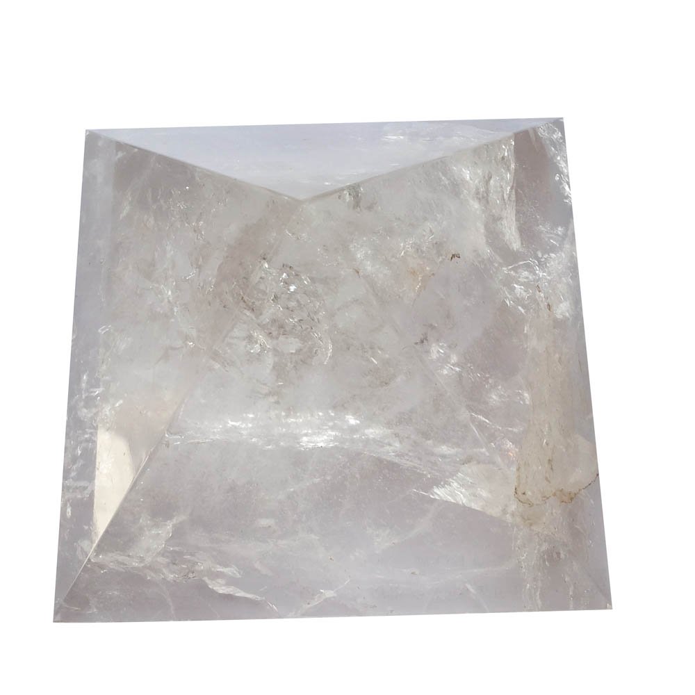 Pirámide de Cuarzo Transparente Natural de Cristal Grande 15 cm decoración de la habitación