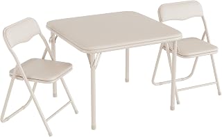 Garvee Con 1 Caja 1+2 Pequeño Conjunto De Mesa y Sillas Plegables De PU para Juegos De Mesa - Mueble De Cocina Beige