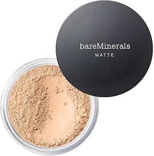 bareMinerals Matte Loose Mineral Foundation SPF 15, Powder Foundation Makeup, Buildable Coverage, Reduces Shine, Talc Free Foundation, Vegan