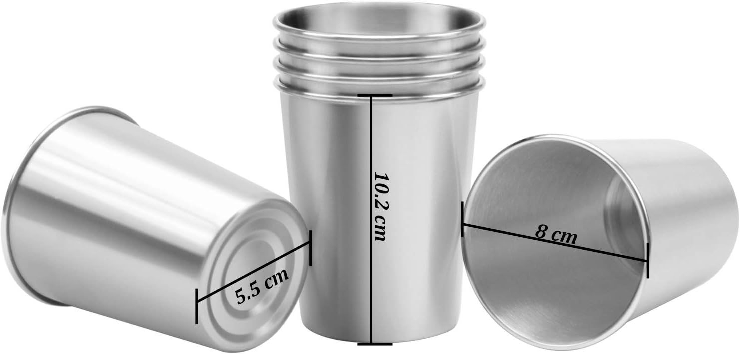 Nеw Arrіvаlѕ Ruisita 6 Pack 12 Ounce Stainless Steel Pint Cups Metal Shatterproof Drinking Glasses for Kids and Adults