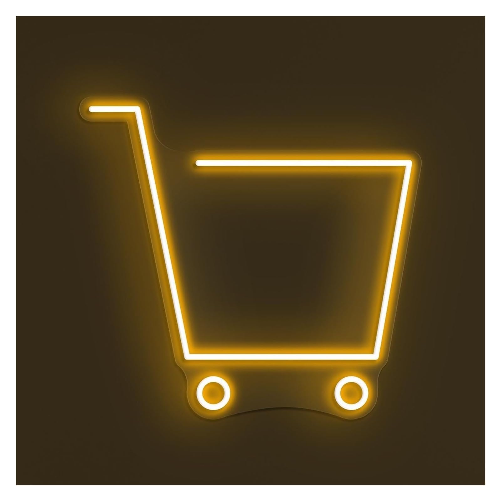 Rongch Yellow Hanging Art Signs Shopping Cart Neon Sign Handmade, Suitable For Store Shop Decor With Brightness Adjustable 38Cm(Yellow)