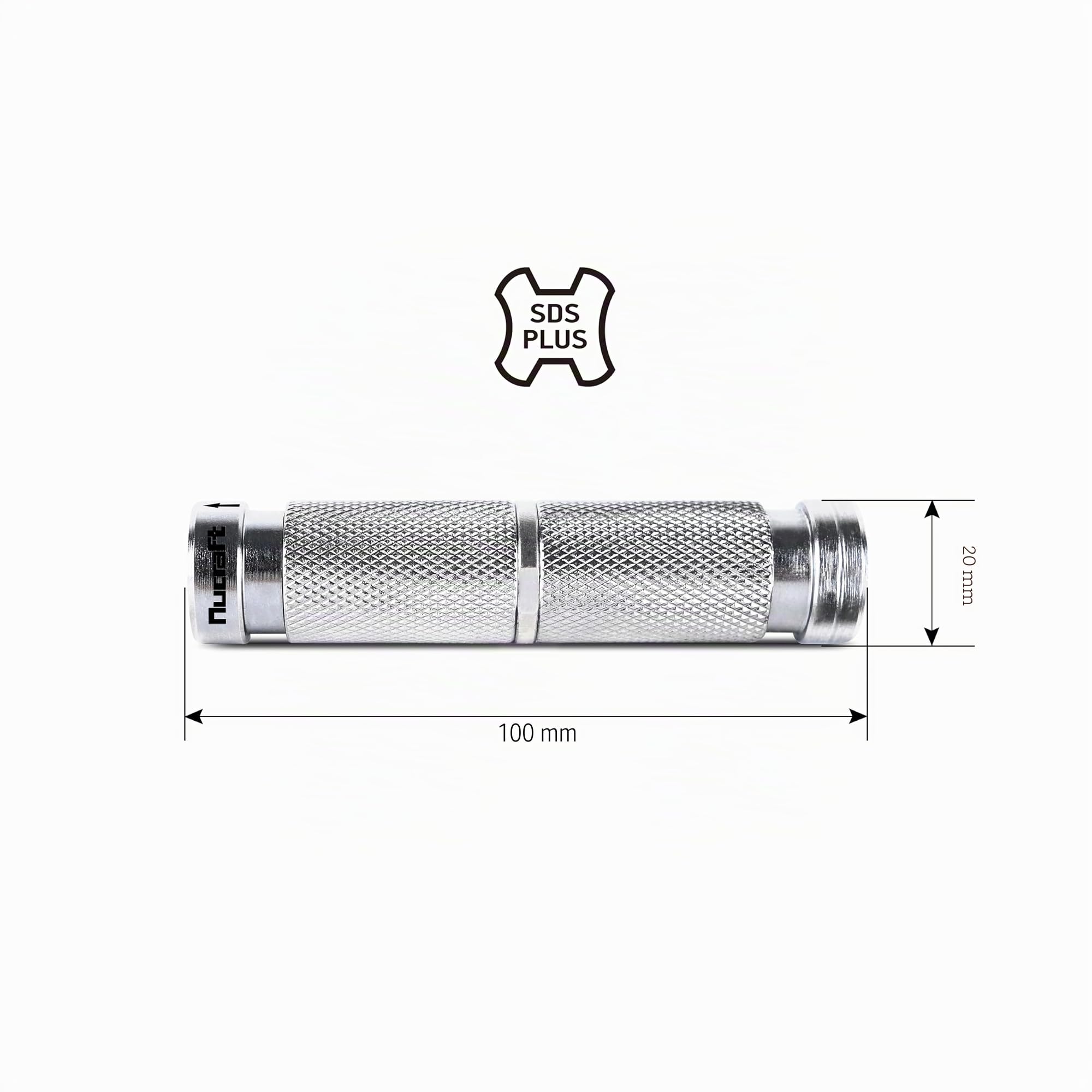 Nucraft Adaptador SDS PLUS para extensión, martillos perforadores y herramientas con soporte SDS PLUS