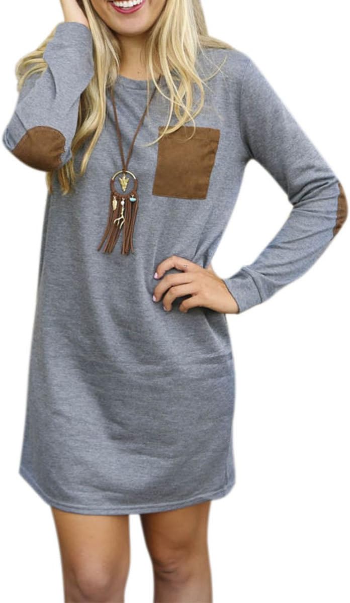 Women's patchwork Elbow Pads Long Sleeve Pocket T-shirts Tops