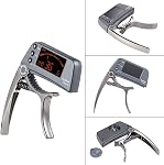 TCapo20 Alliage d'aluminium multifonctionnel 2-in-1 Guitare Capo Tuner avec LCD Écran pour Guitare électrique Folk Acoustique Normale basse chromatique