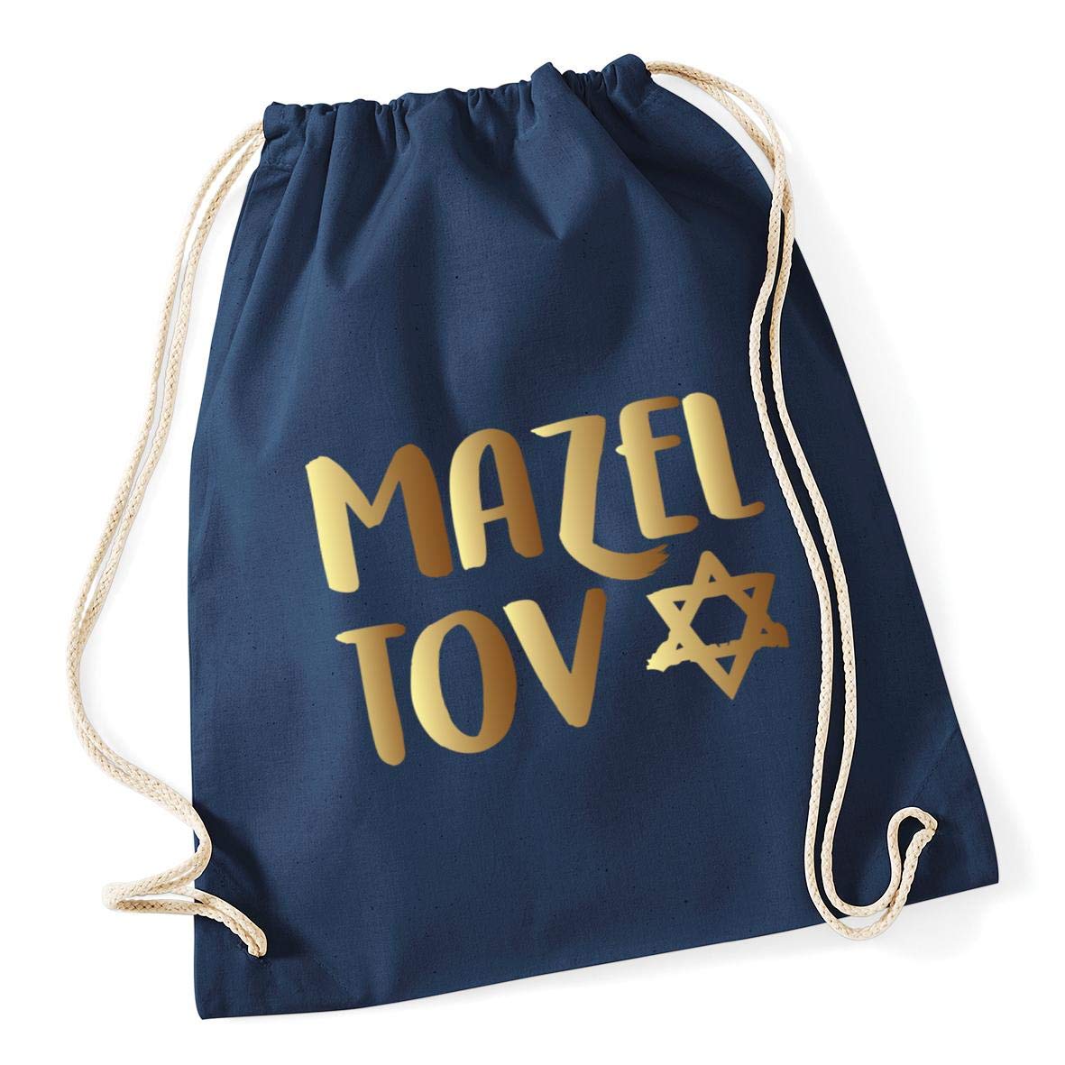 Hippowarehouse Mazel Tov Drawstring Cotton School Gym Bag 37cm x 46cm, 12 litres