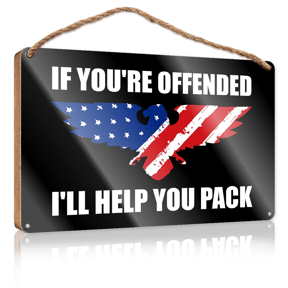YYHLEH Wood Kitchen Decor If You'Re Offended I'Ll Help You Pack Wooden Sign(15X28CM)