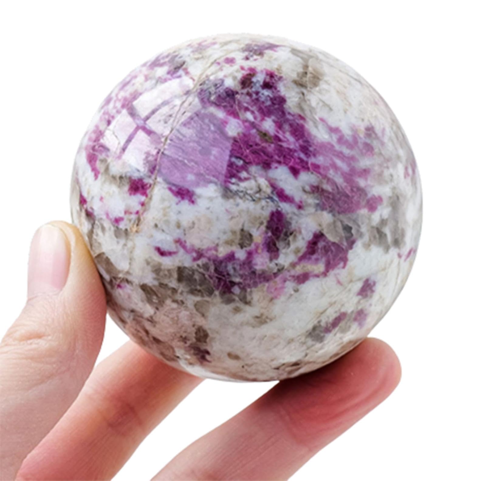 BHBHCPZGR Polished Crystal Ball Feng Shui Ornaments Stone Sphere Gemstone for Divination Photography Decoration,55-60mm