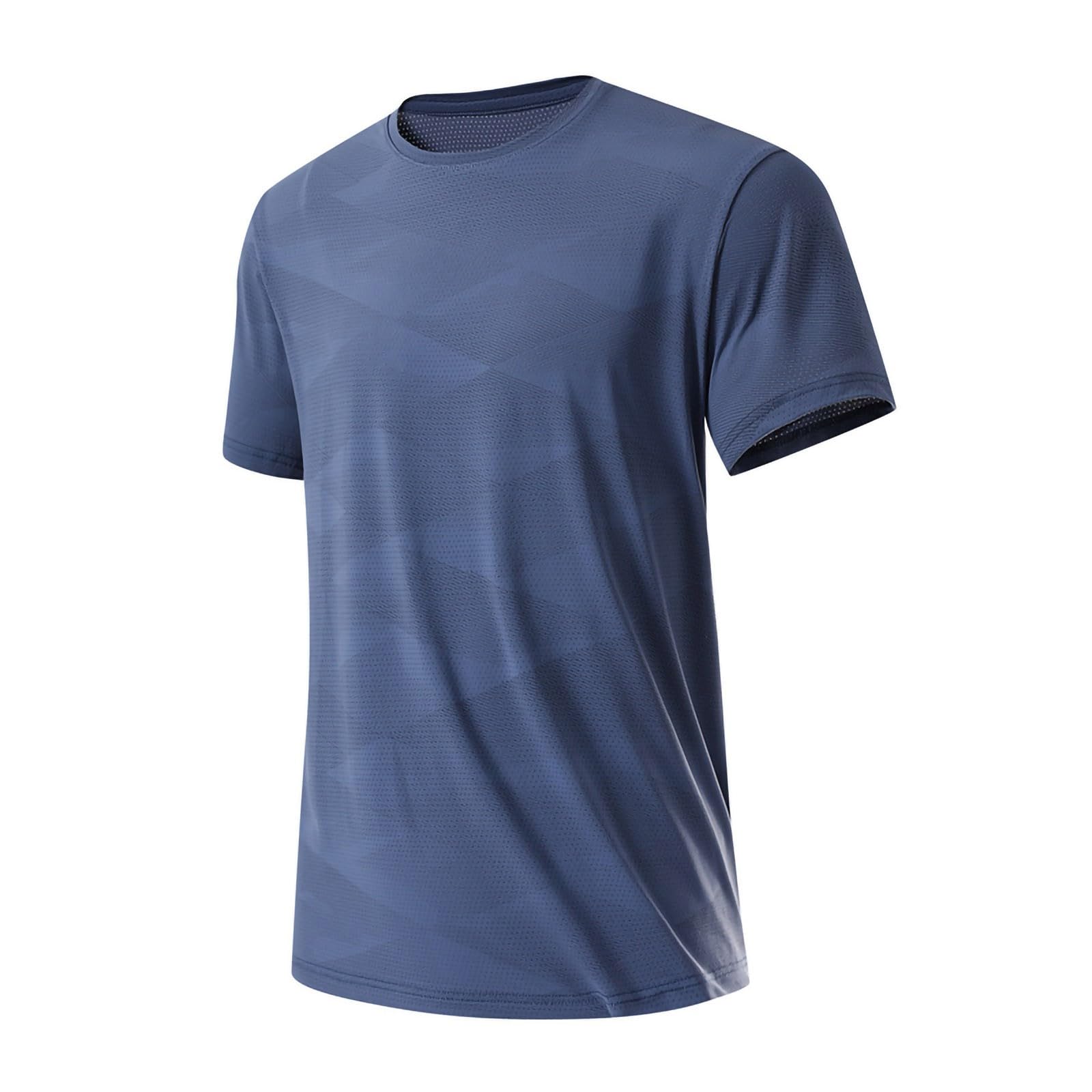 Men's Cooling Workout Shirts Lightweight Quick Dry Athletic Gym Running T-Shirt UV Sun Pr…