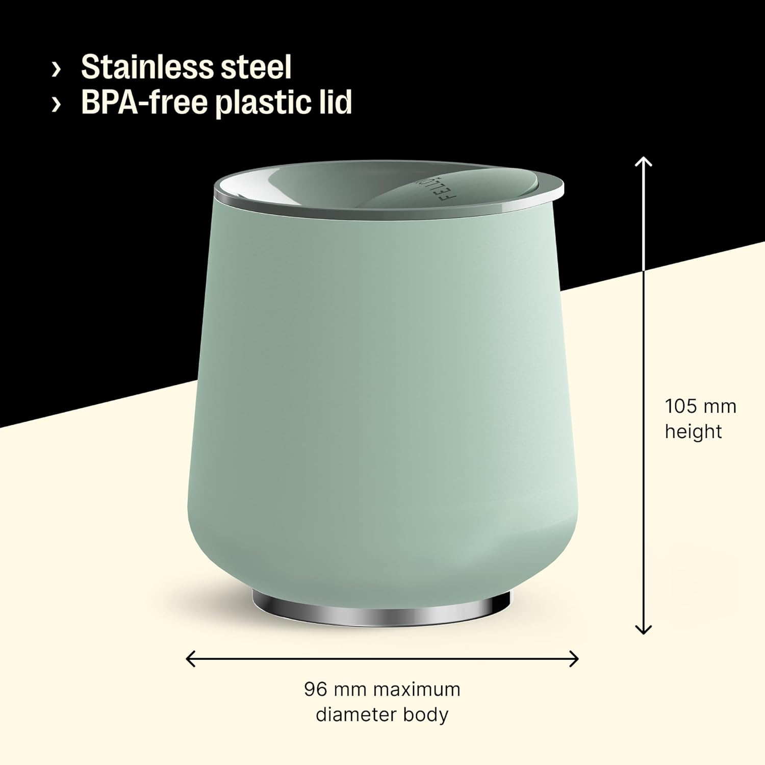 Fellow 12 oz Ruby Wine Tumbler - Insulated Stainless Steel Wine and Cocktail Tumbler with Ceramic Interior and Swivel Pebble Lid (Mint Chip) - Image 5