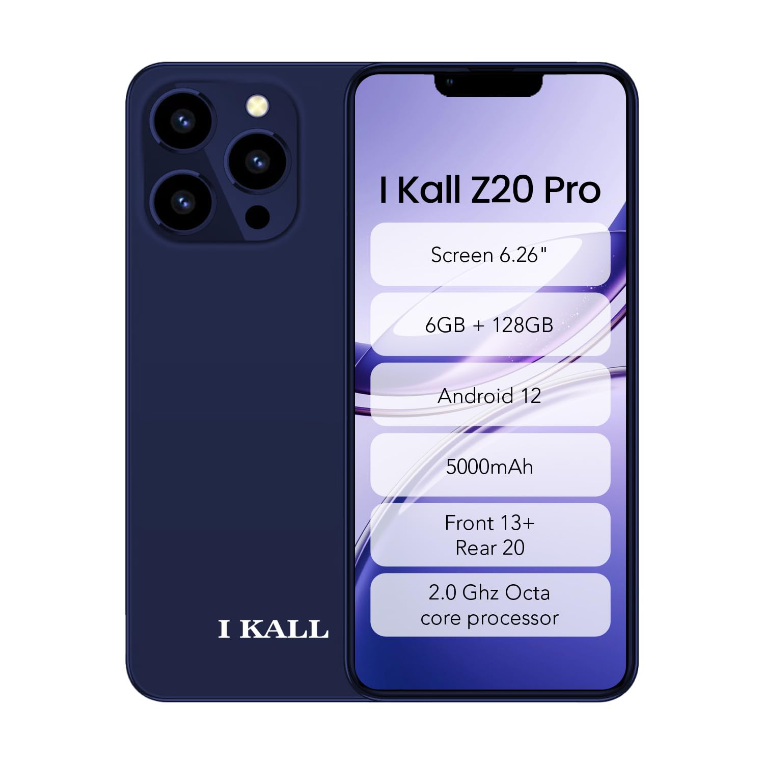 IKALL Z20 Pro Smartphone – 6.26” Display, 6GB RAM, 128GB Storage, Android 12, 5000mAh Battery, Expandable Memory Upto 128GB – Support 4G LTE Vi, Airtel & BSNL (Blue) IKALL Z20 Pro Smartphone – 6.26” Display, 6GB RAM, 128GB Storage, Android 12, 5000mAh Battery, Expandable Memory Upto 128GB – Support 4G LTE Vi, Airtel & BSNL (Blue)